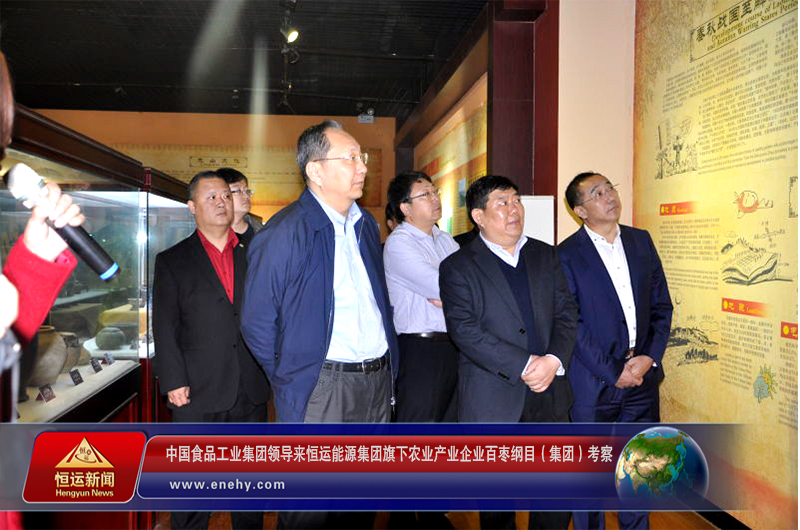 中国食品工业集团党委书记、总经理蔡永峰一行来 恒运能源集团旗下农业产业企业百枣纲目（集团）考察