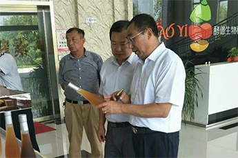 德州市统战部副部长杨会军一行到百枣纲目（集团）旗下酵亿公司参观